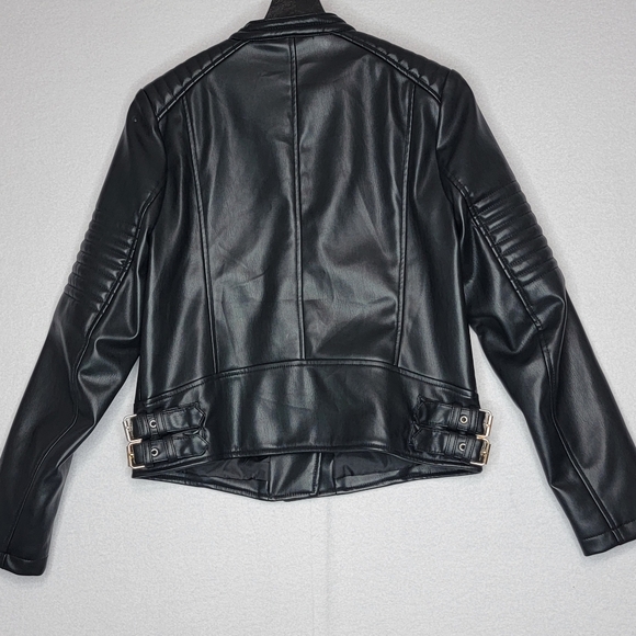 ZARA Women's Faux Leather Moto Jacket with Zippers Size M. - Picture 5 of 8